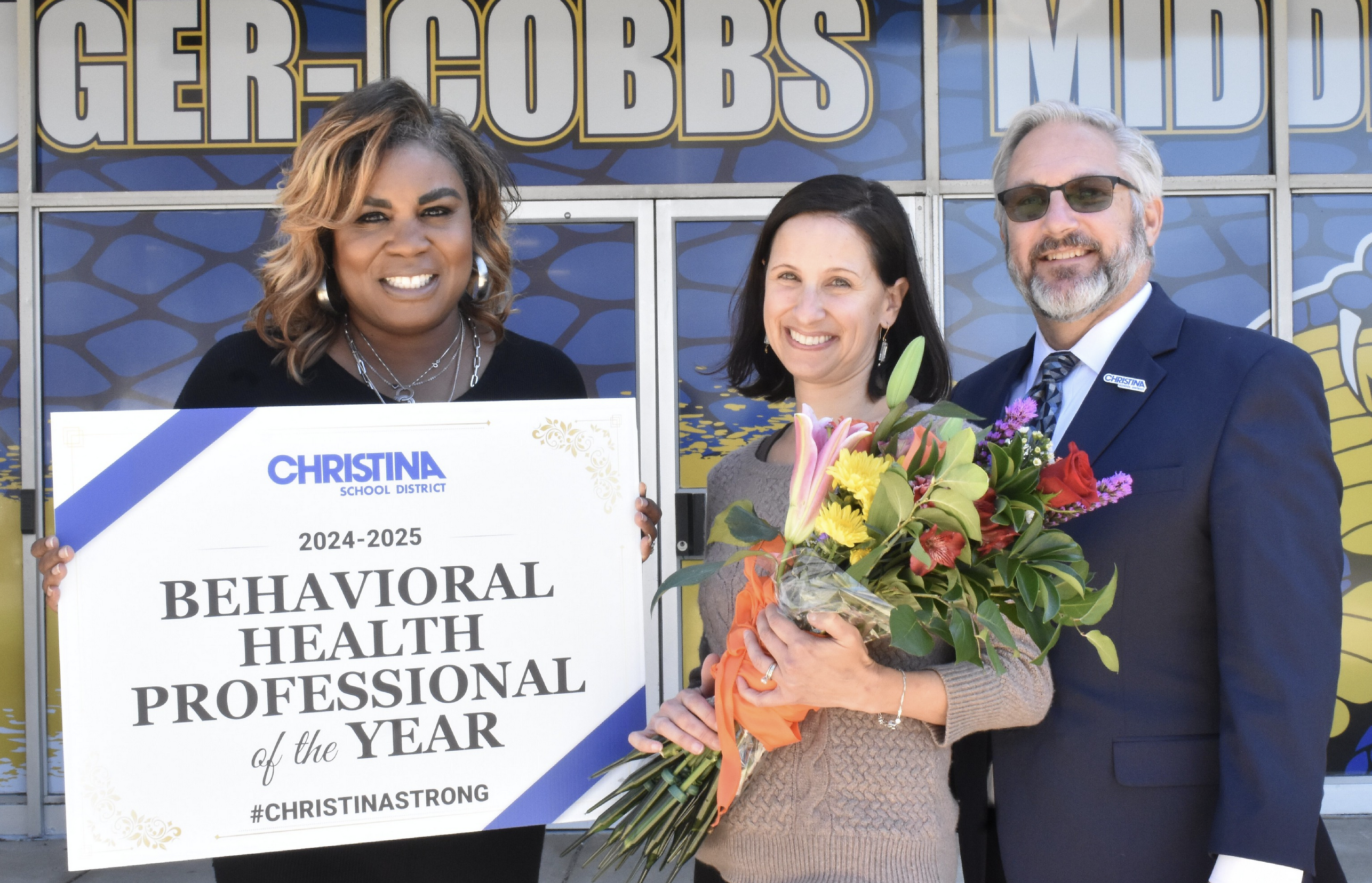 Deputy Superintendent Dr. Deirdra Joyner, BHPOY Mrs. Amy Lowe, and Superintendent Dr. Dan Shelton